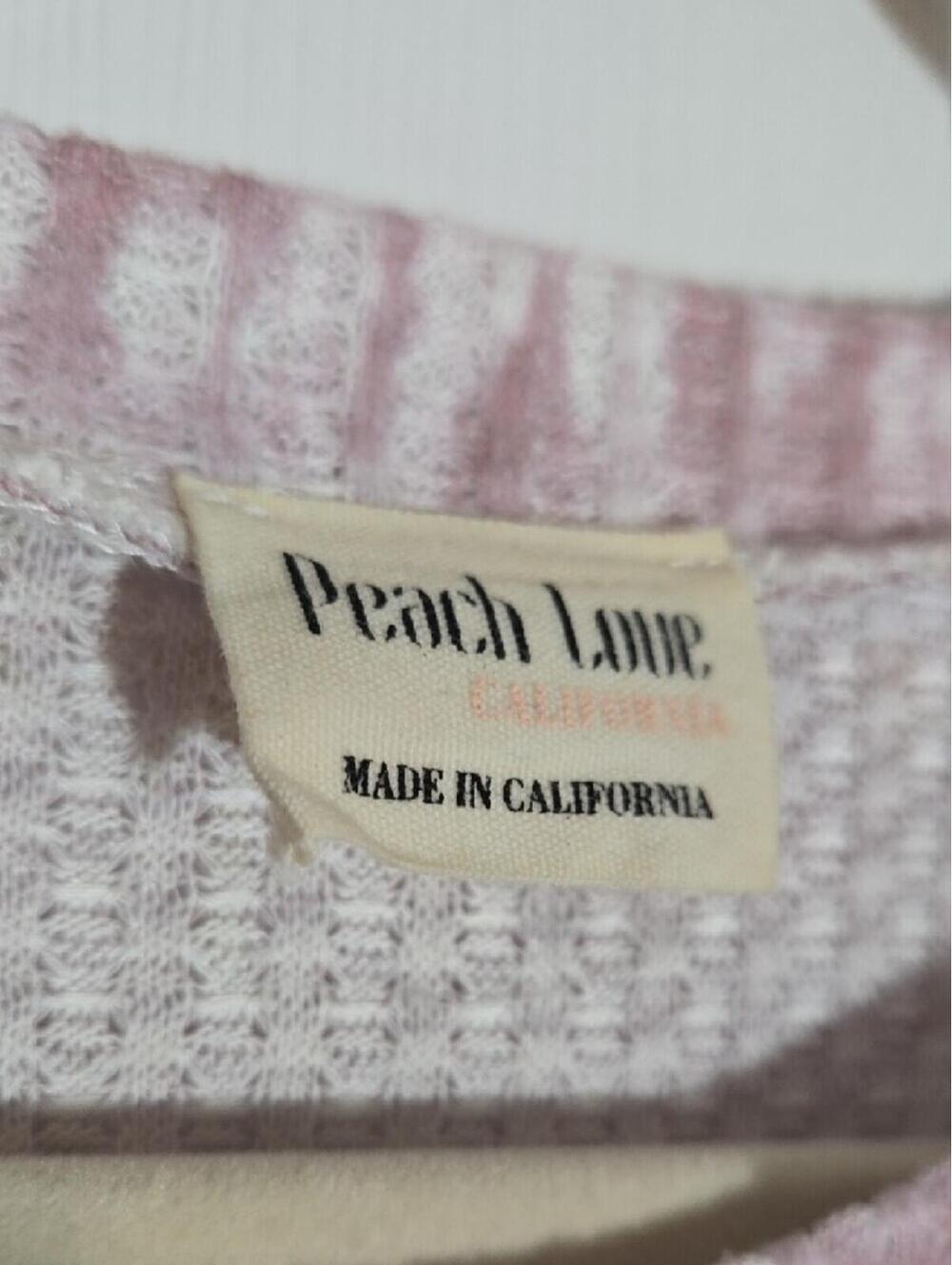 Peach Love California Pink Multicolor Tie-Dye Waffle Knit Top Size Medium - Picture 2 of 6